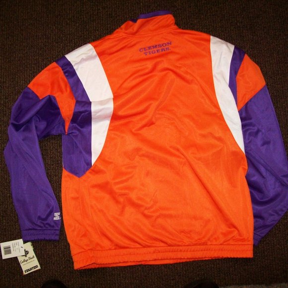 CLEMSON TIGERS NCAA STARTER Full Zip TRACK Jacket with Sewn C Logo M L XL 2X - Picture 7 of 13